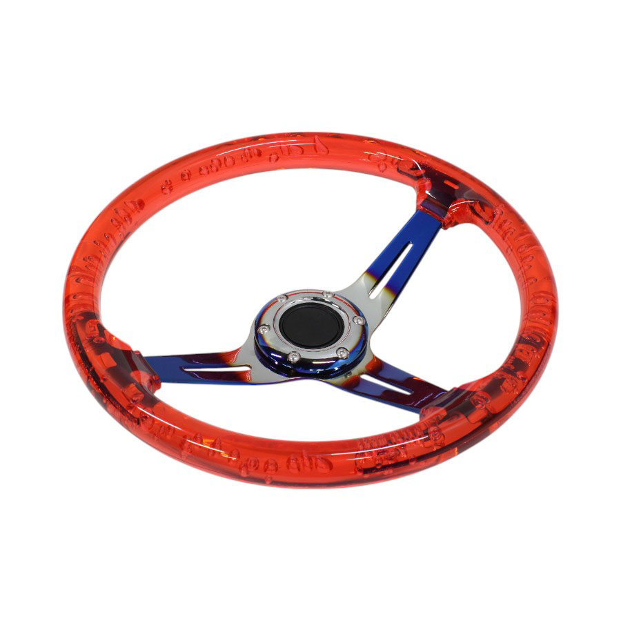 5135RED-1.jpg GripForge Resin Gel Design Concave Sports Steering Wheel - 14" (red) - Image 1