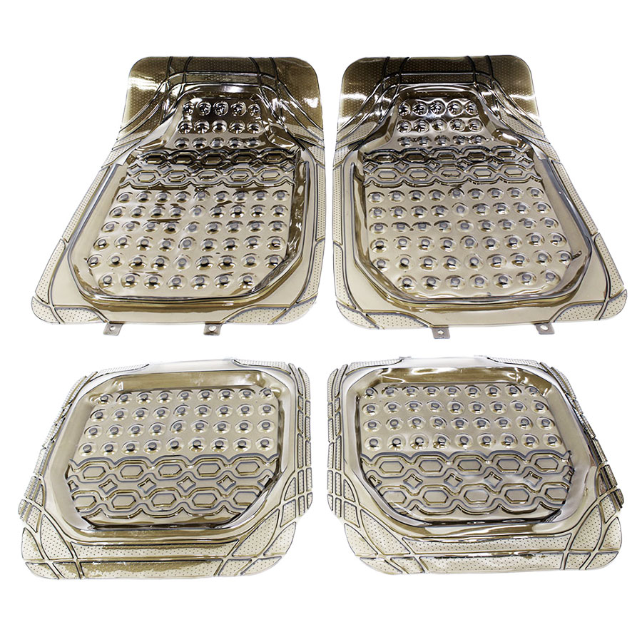 9002-BK.jpg Transparent Black PVC 4piece Car Floor Mats Set - Image 1