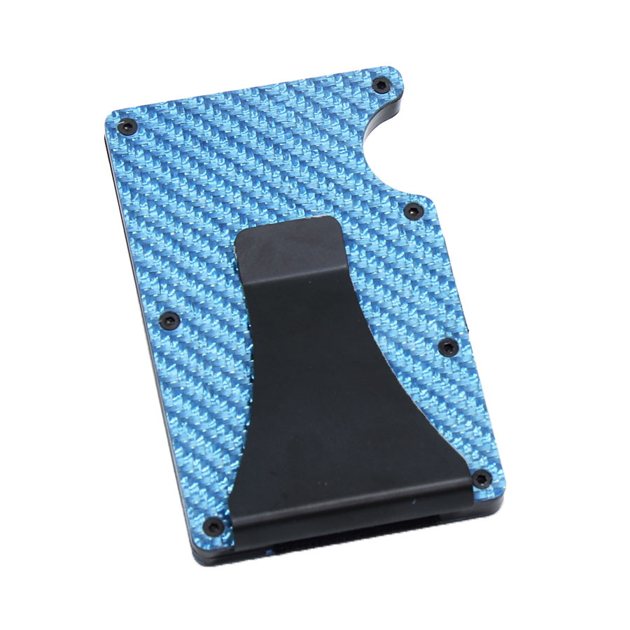 CHWCF-BLUE.jpg RFID Card Blocker Wallet Blue & Carbon Fibre - Image 1