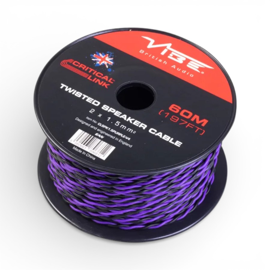 CLSPK1.5PURPLE.jpg Vibe CLSPK1.5 16AWG Speaker Cable 60m Purple OFC (per metre) - Image 1