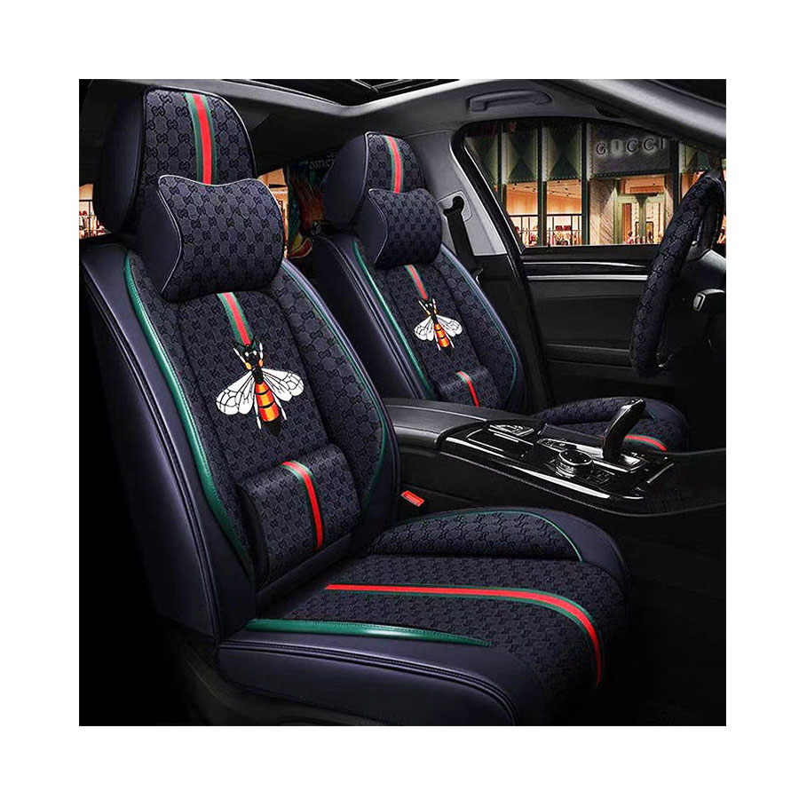 FTY-SEATCOV-3.jpg Luxury Italian Design Inspired Seat Cover & Steering Cover Set (Black) - Image 1
