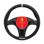 Momo Elegant Grip White Stitch Design Steering Wheel Cover