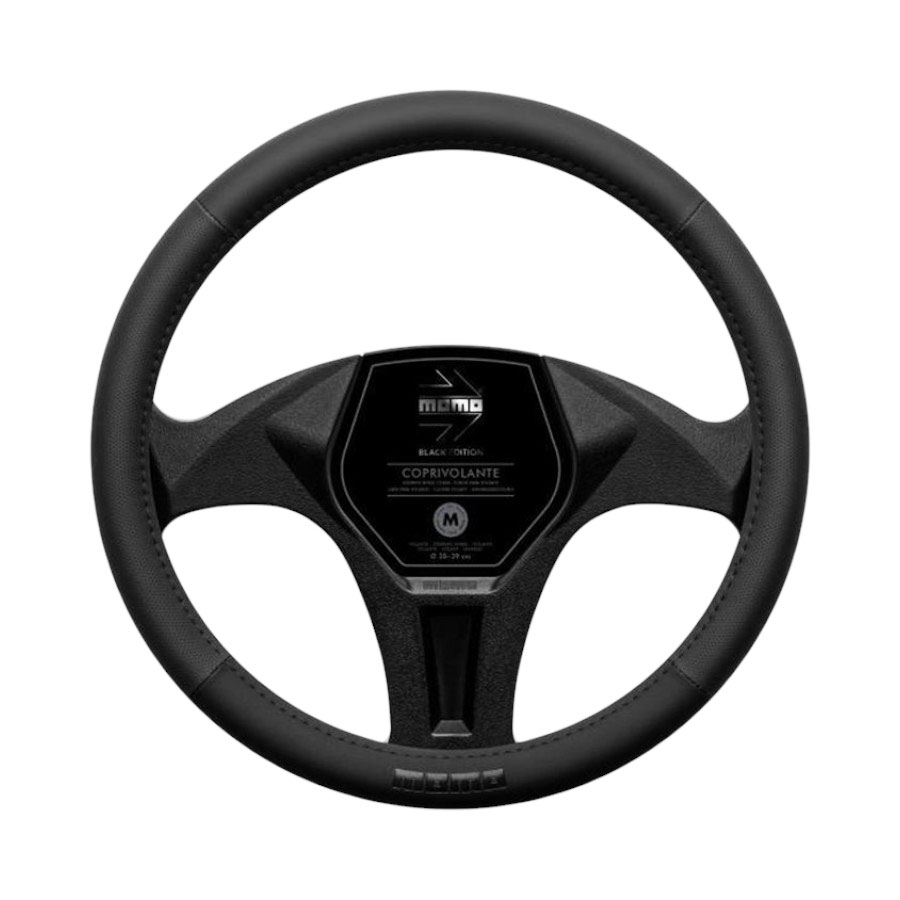 SWC0EASBE.jpg Momo Coprivolante Easy black edition 38-39 cm Steering Wheel Cover - Image 1