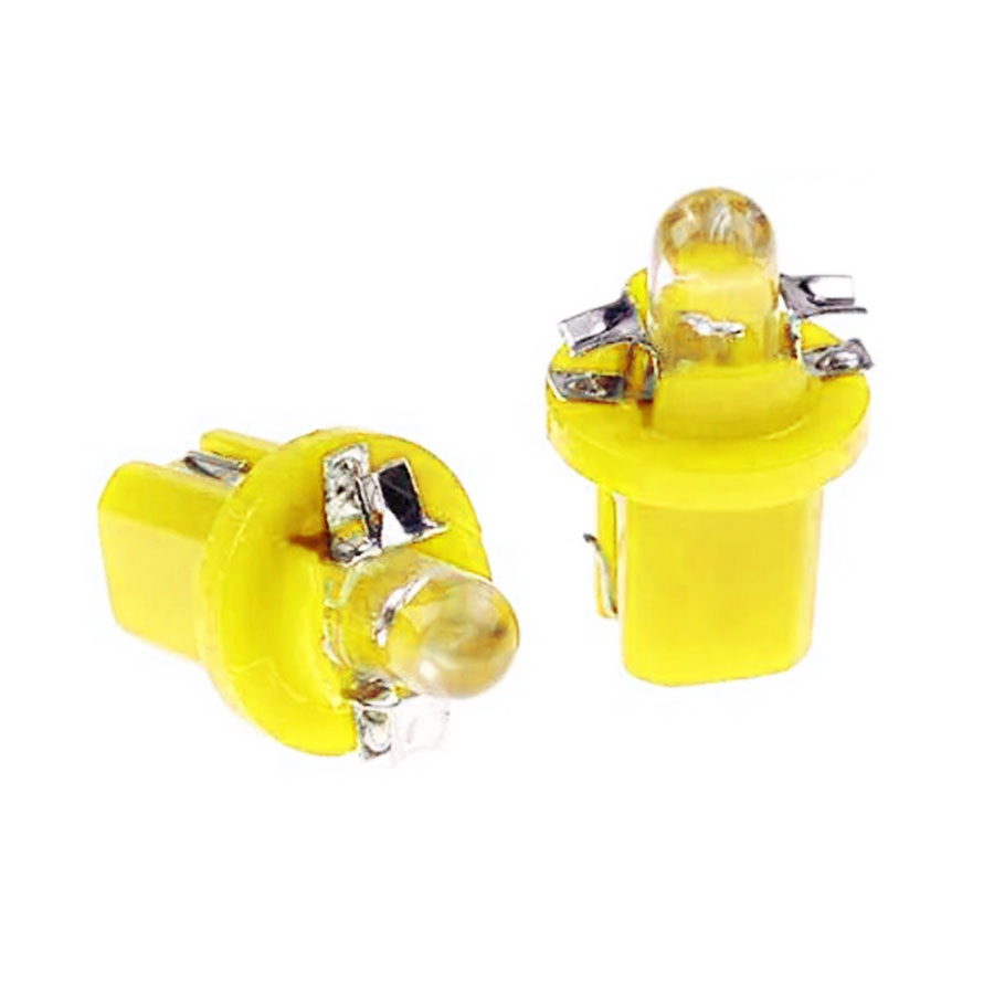 T5-B8.5SMD-yellow.jpg T5 SMD 5 LED Instrument Cluster Bulbs - Pair (Yellow) - Image 1